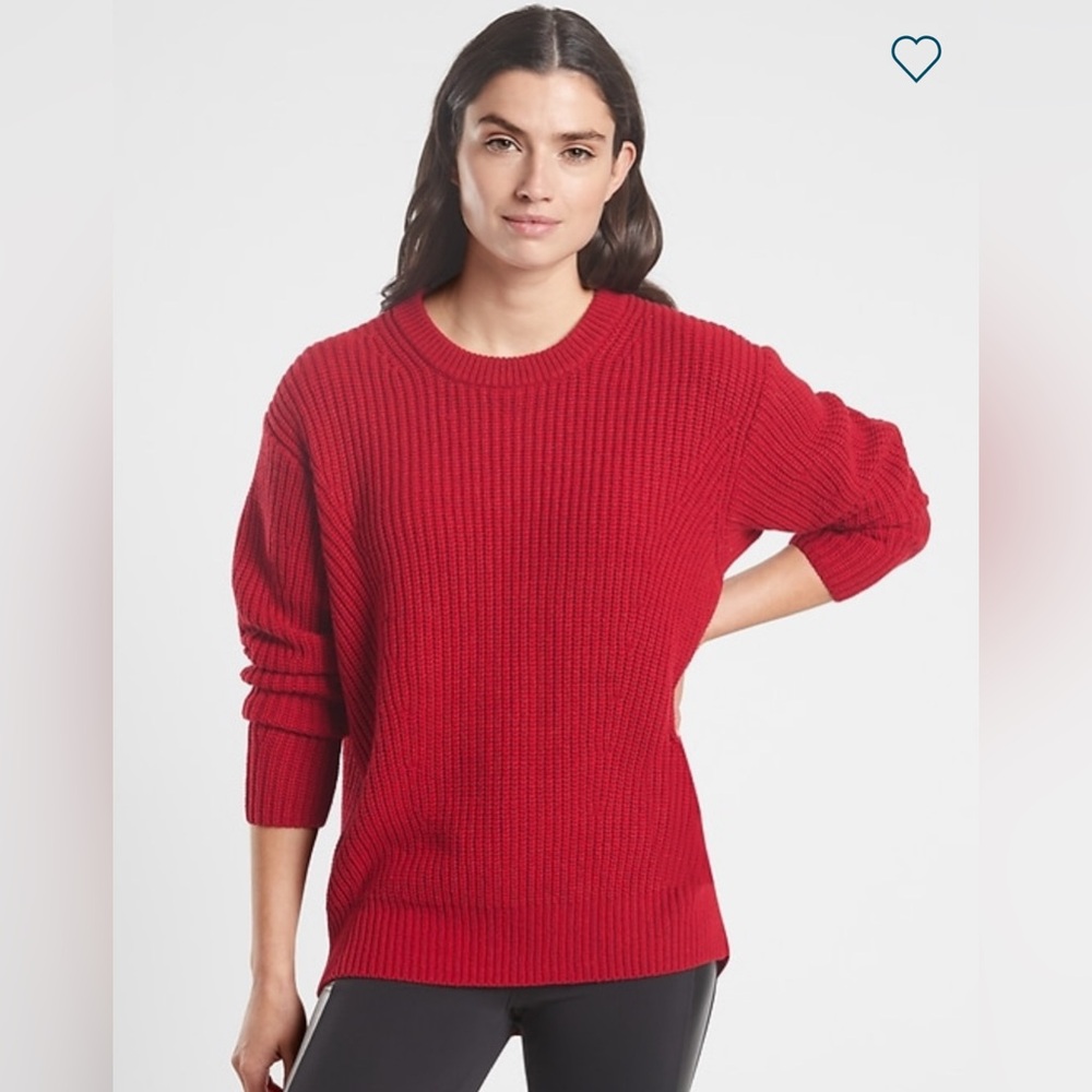 Athleta Cascades Wool Blend Crewneck Sweater Candy Red - Size XS